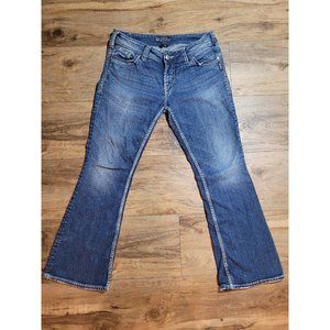 Silver Jeans co. SUKI Surplus W32 L30 Medium Darkwash heavy stitching